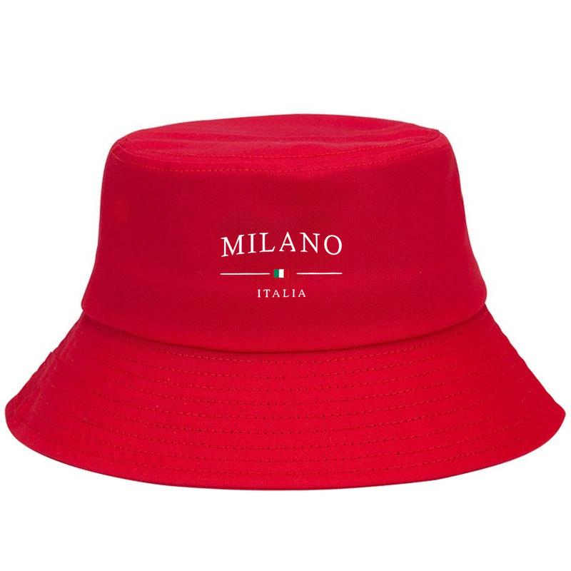 Bucket Hat Cotton Fisherman Hat for Women Men Milano Print Sun Protection Urban Street Style Casual Outdoor Breathable Sun Hat