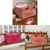 Cotton Storage Basket With Bow Pattern For Home Organization And Kids Room Use