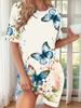 Ladies' Stylish Sleep Dress Featuring a Floral And Butterfly Print for Comfort