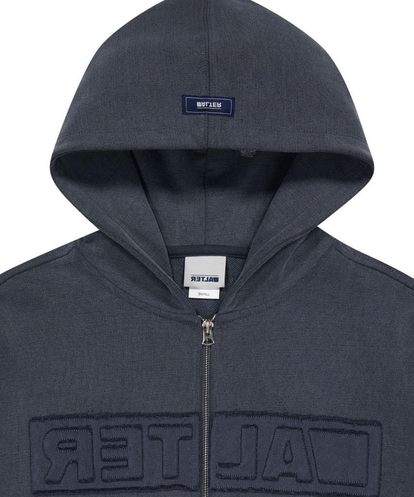 Alter Studio Pigment Applique Zip Up Hoodie_Navy