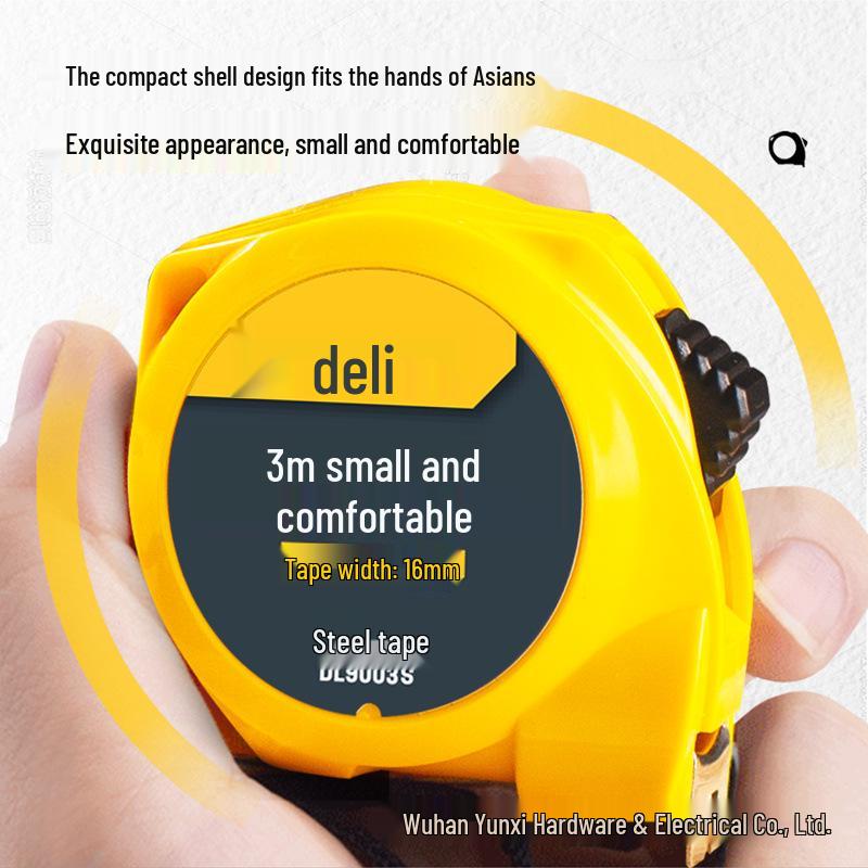 Deli DL9003S Portable Mini Steel Tape Measure, Multi-Size: 3m, 5m, 7.5m - Ideal for Drafting and Measuring.