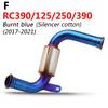 For 125 250 390 DUKE RC390 Motorcycle Exhaust Connector Tube Mid Middle Link Pipe Slip On Exhaust System 2017 2018 2019 2020