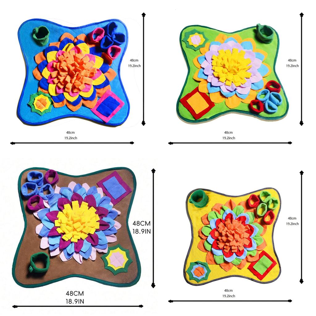 Multicolor Pet Sniffing Mat With Plush Cover For Dog And Cat Play And Training
