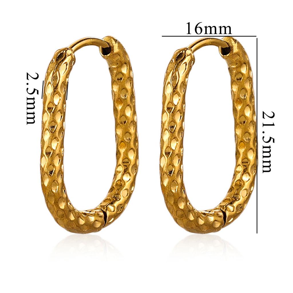 6pcs Stainless Steel Rectangular Textured Earrings Earring Hooks Fittings 18K PVD Gold Plated DIY Jewellery Parts Earrings