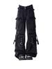 American Vibe Damen Schwarze Weite Workwear Jeans - Mehrere Taschen, Bodenlang (Herbst/Winter 2025)