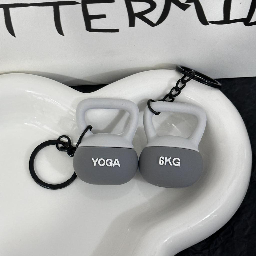 Miu Series Dumbbell Plate Keychain: Trendy Fitness Accessory & Sports Jewelry Gift