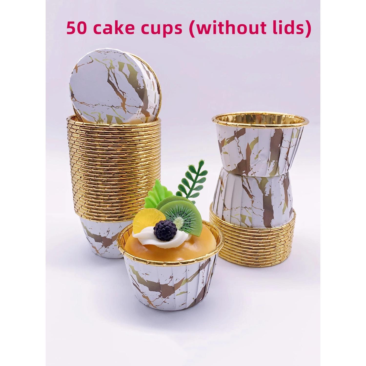

50 шт. Формочки для выпечки Одноразовые формочки для кексов Жаростойкие бумажные формочки для кексов Инструмент для выпечки Идеально подходит для свадьбы и дня рождения