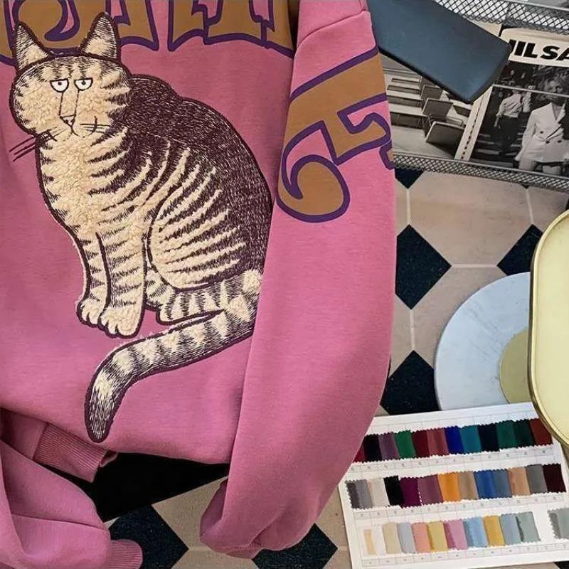 Sweatshirt for Women Cotton Oversize Fleece Thickened Loose Round Neck Casual Pullover Long Sleeve Winter Sweatshirt Top