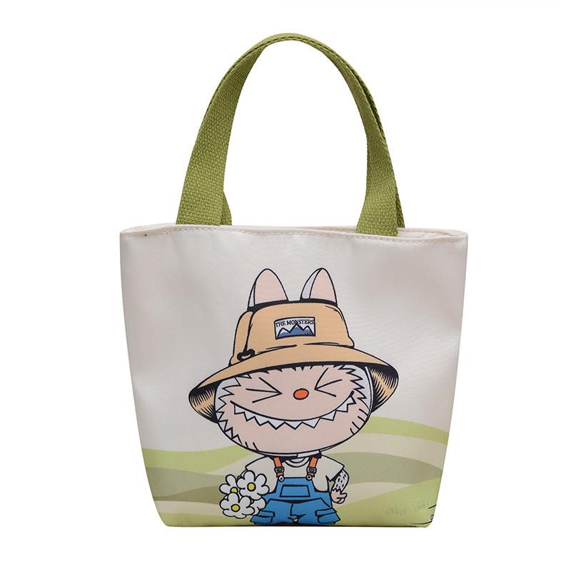 Single Room Canvas Bag Childrens Cartoon Square Bag And Handheld