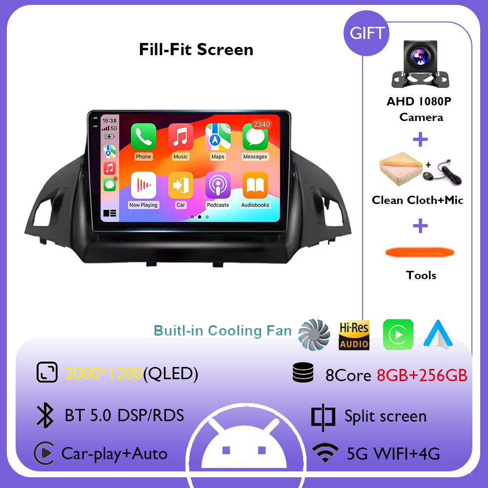 Android 14 For FORD C-MAX KUGA 2 ESCAPE 3 2012 - 2019 Car Radio Multimedia Video Player Navigation GPS 4G+WIFI Stereo Head Unit