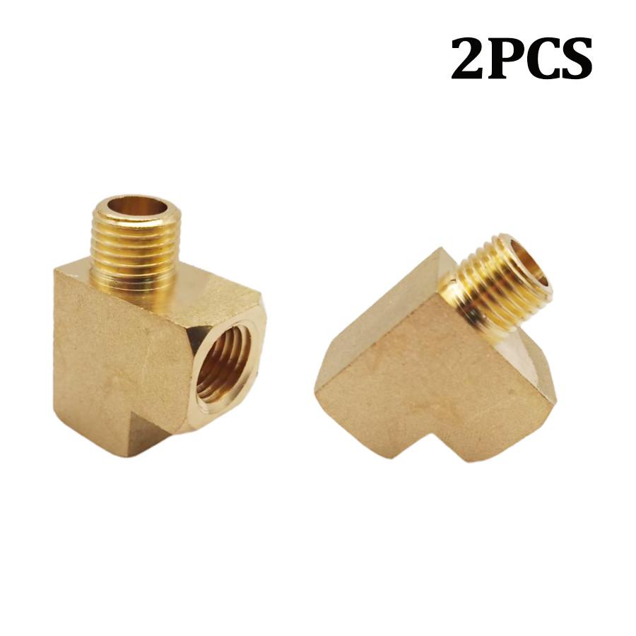 

2× Car Solid Brass Street Pipe Tee 1/4 NPT Male X 1/4 NPT Two Female Air Fuel