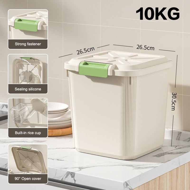 5/10/15Kg Rice Container Rice Storage Box Sealed Cereal Dispenser Insect Proof Pet Food Container Kitchen Organizer