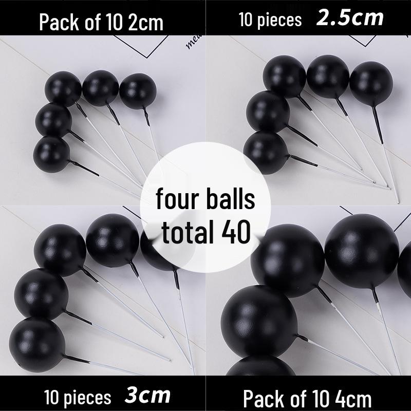 100pcs Cake Toppers: Gold, Silver, and Colorful Balls for Birthday Party Decorations