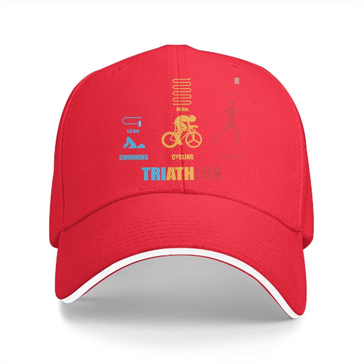 Triathlon Multicolor Hat Peaked Unisex s Cap Triathlon Colorful Personalized Visor Protection Hats One Size