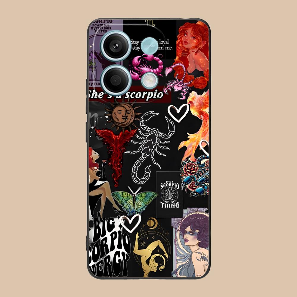 Zodiac Sign Scorpio Phone Case for Xiaomi 15 14 13 12 Mi 11 T Ultra Lite Pro S X 5G Soft TPU Shockproof Cover
