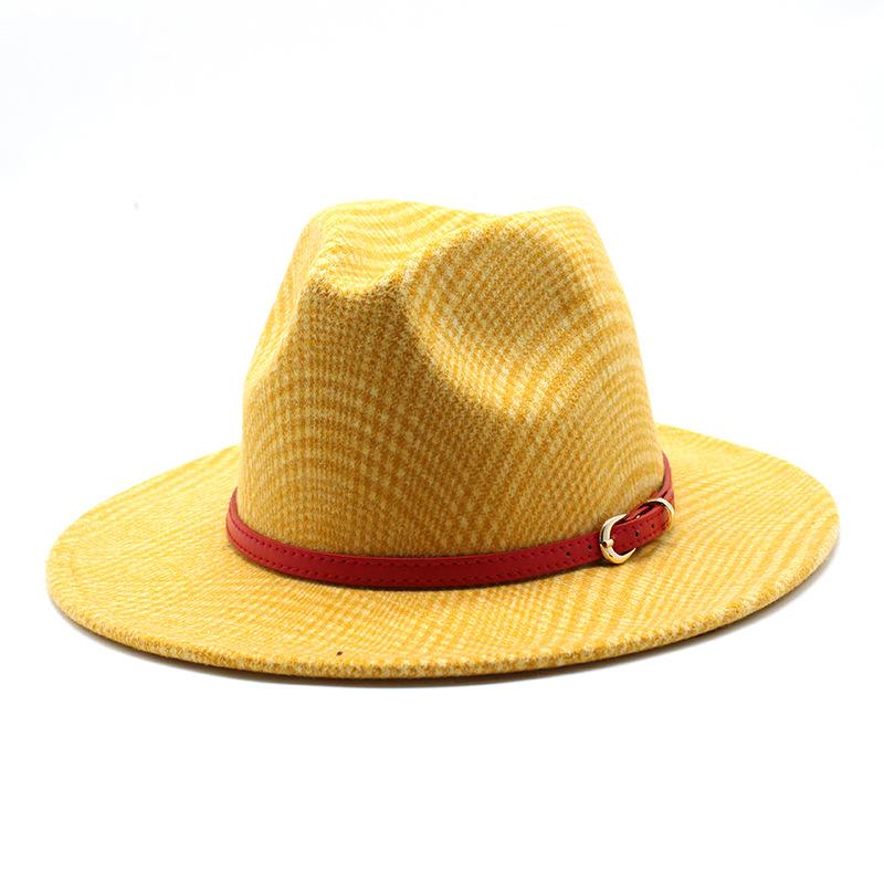 Wool British Retro Jazz Hat, Men'S And Women'S Big-Brimmed Top Hat, Felt Hat Versatile