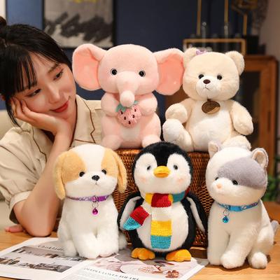 Animals Simulation Sweet Dog Pig Cat Bear Plush Toy Soft Cartoo  Plush Toy Baby Birthday Gift for Children Dropshipping