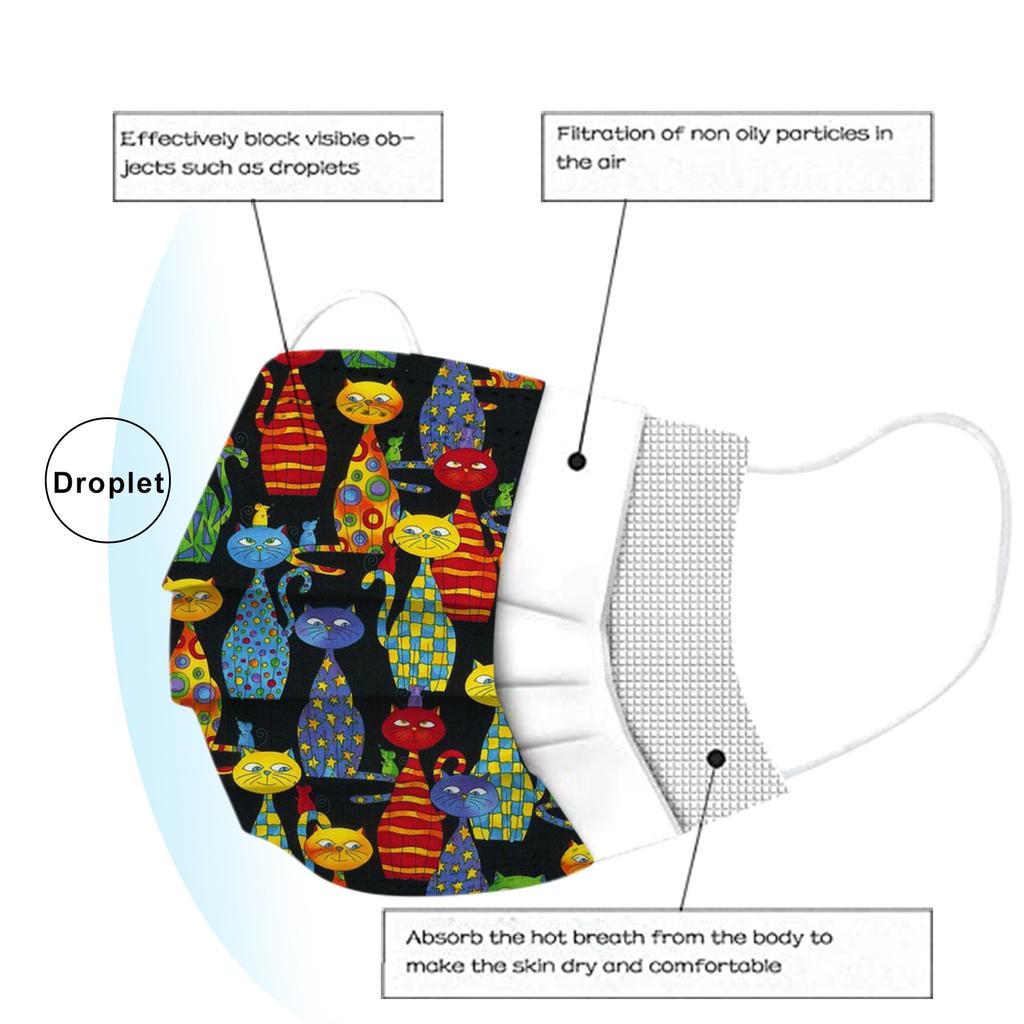 10KS Dospělá rouška Jednorázová obličejová rouška Průmyslová 3vrstvá s ušními smyčkami