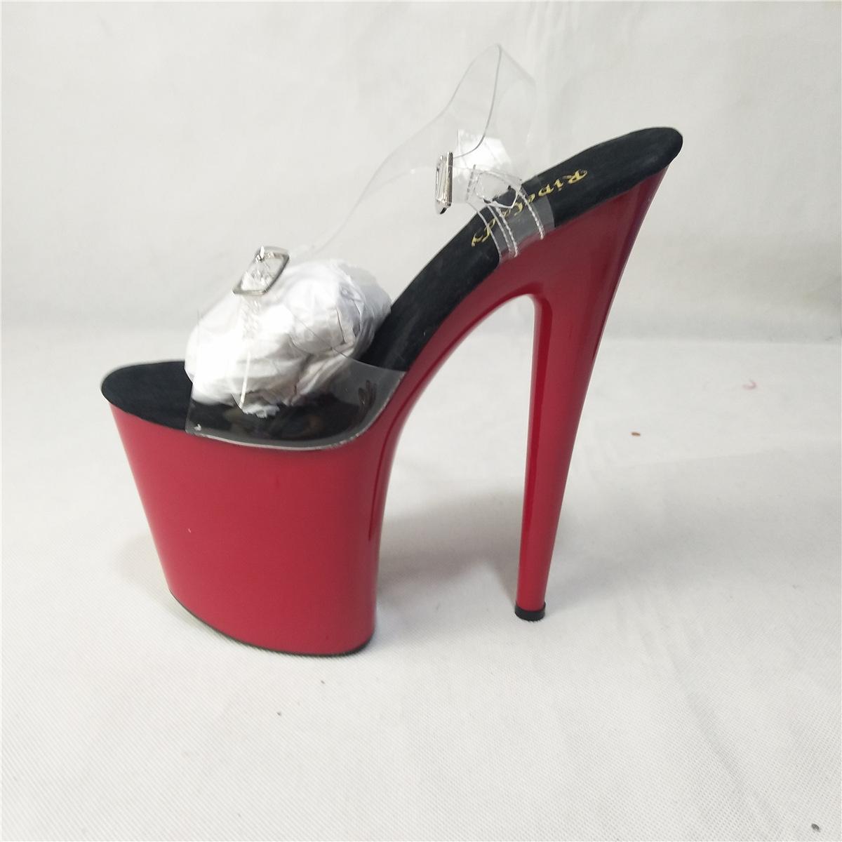 

Прозрачные водонепроницаемые туфли-кристаллы на платформе, банкетные женские туфли, 20 см ультратонкие босоножки на высоком каблуке 46