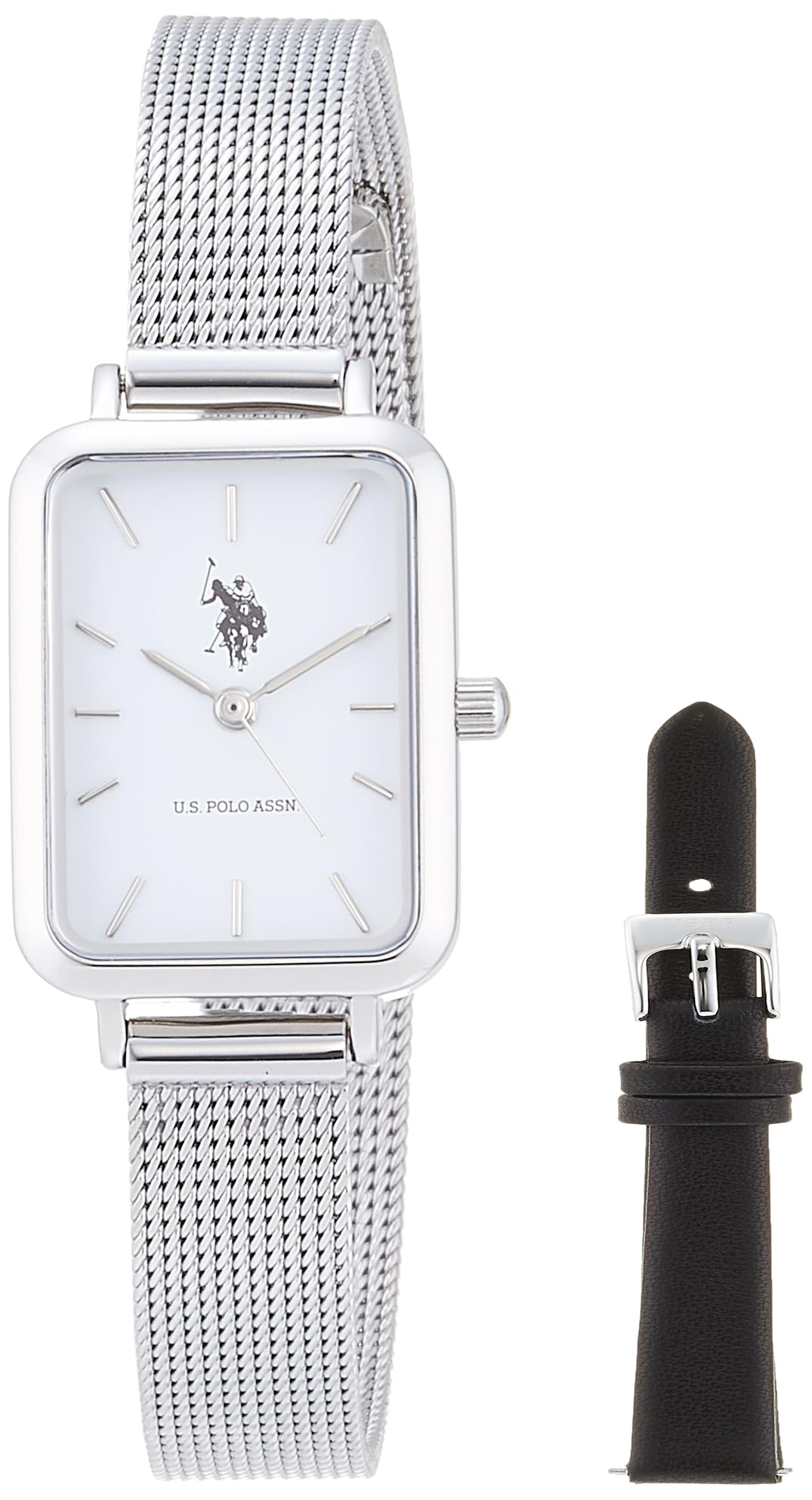 

US Polo Assun Mini Quadro Silver Watch US-16SSBK Women s