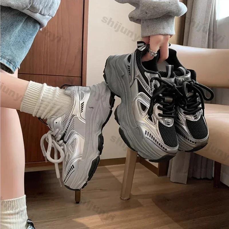 Fashion Fashion Platform Sneakers for Women Casual Non Slip Thick Sole Sports Shoes Woman Comfortable Casual Sports Shoes Zapatos Mujer