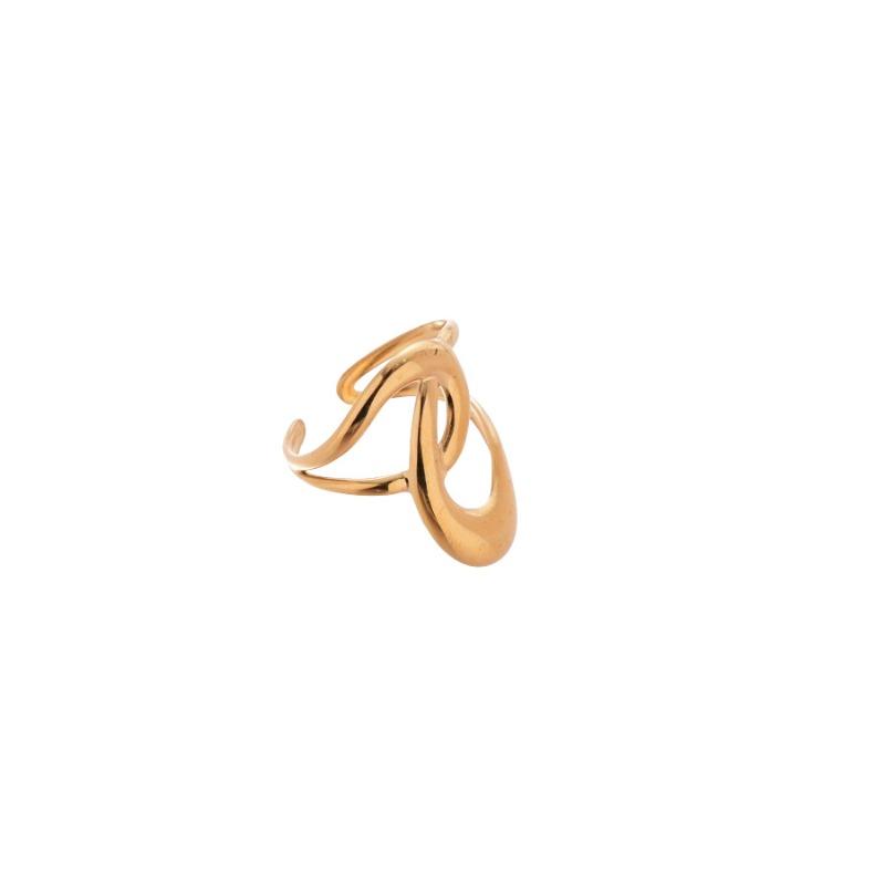 Metal starfish irregular geometric open ring - minimalist luxury
