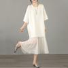 Short sleeve Plus size vintage new in dresses for women casual loose long summer dress