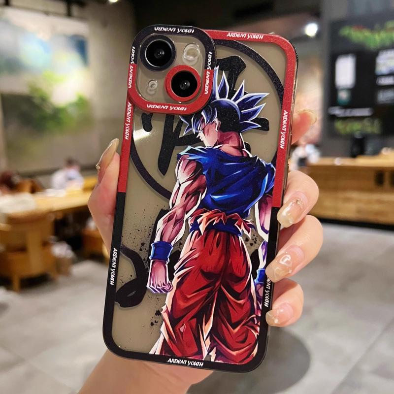 Sun Wukong Dragon Ball Anime Transparent Phone Case for iPhone 13/14/15 Pro Max