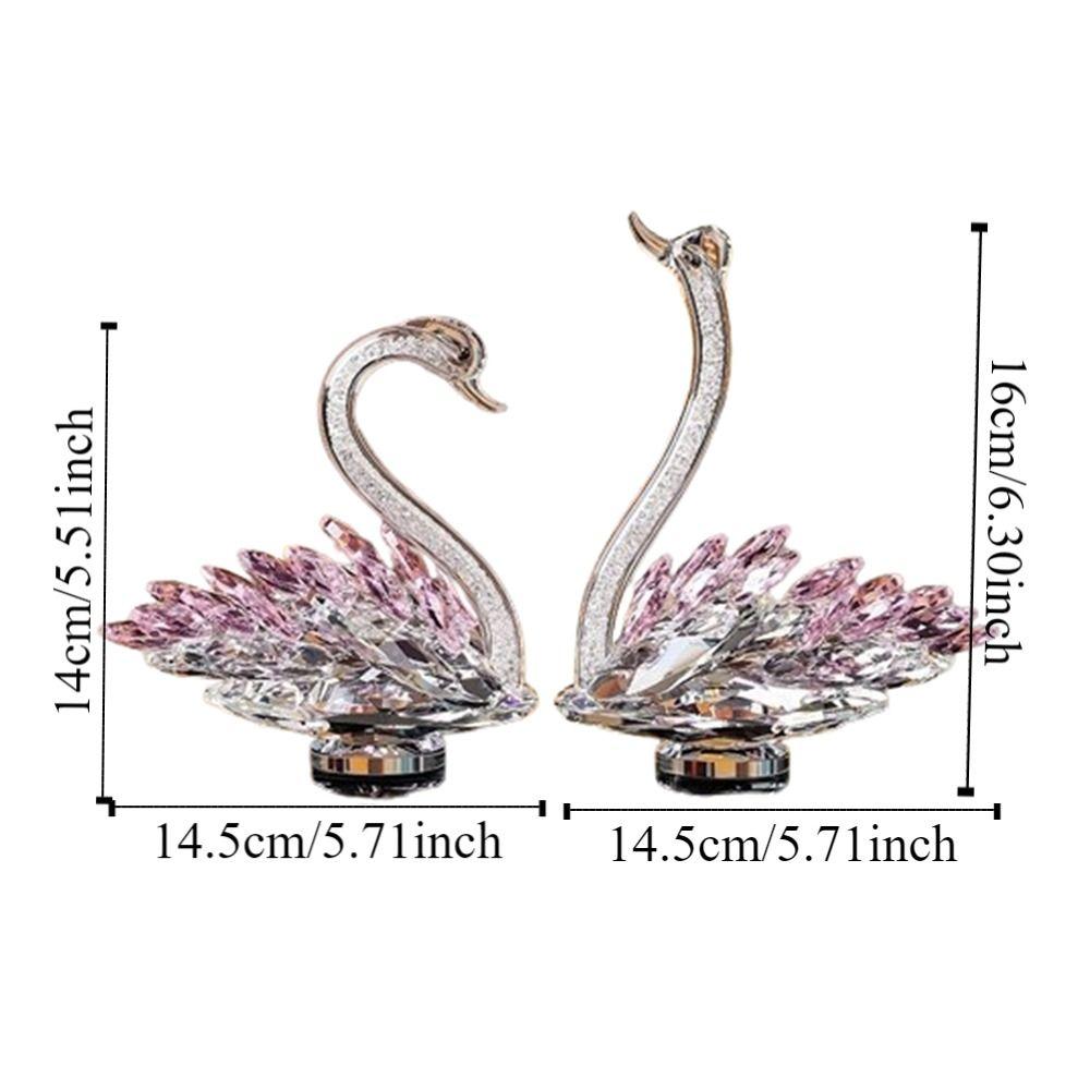 Creative Swan Statue Elegant Crystal Desktop Ornaments Crystal Swan Figurine  Home Decoration