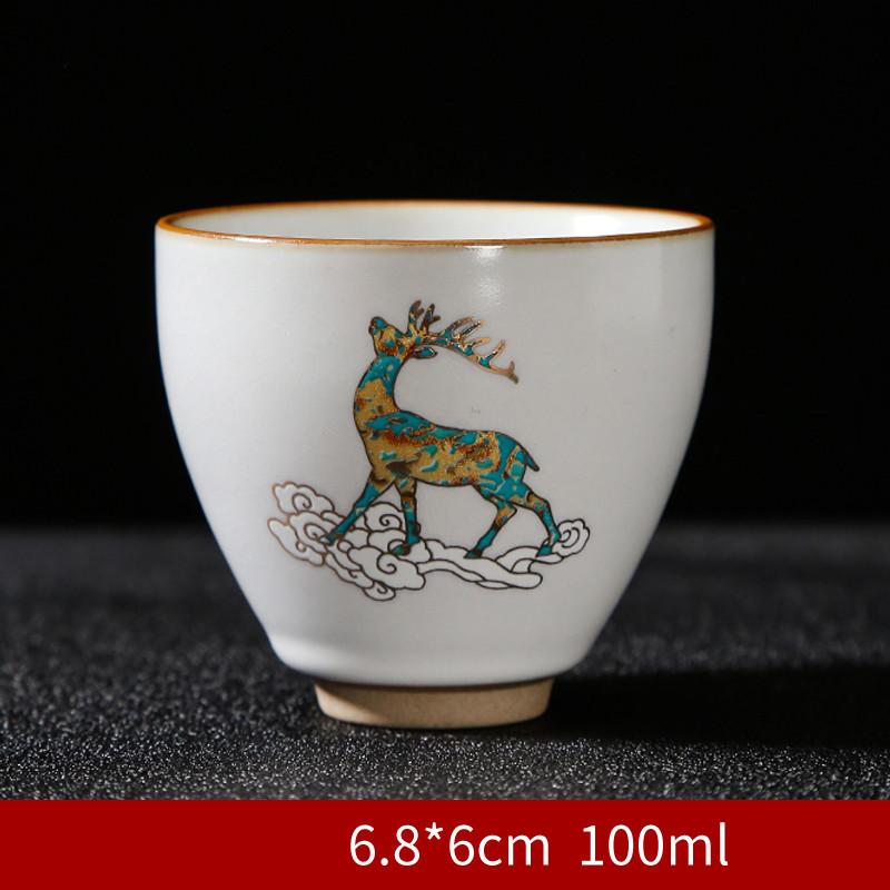 4PCS Chinesische Handbemalte Teetasse Handgemachte Keramik Tee-Set Teetasse Master Tasse Tee Schüssel Drink Tragbare Persönliche Einzigen Tasse