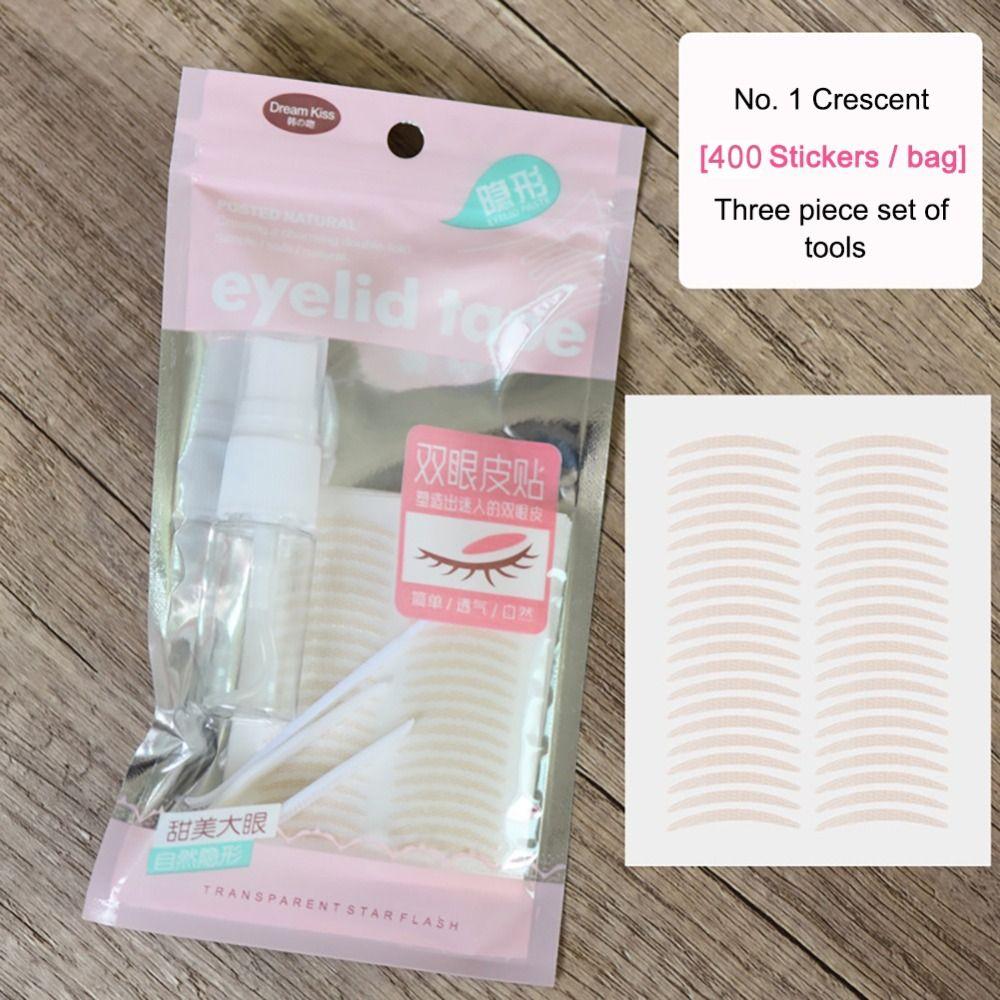 200 Pairs Fold Eyelid Lace Mesh Eyelid Sticker Water Spray Self-adhesive Fiber  Makeup Tools