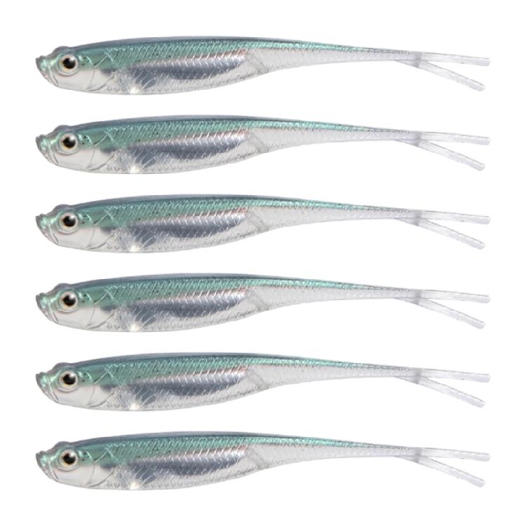 6Pcs Soft Silicone Baits Floating Fishing Lure Fork Tail Swimbaits Lures Soft Artificial Baits Fishing Tackles Enduring
