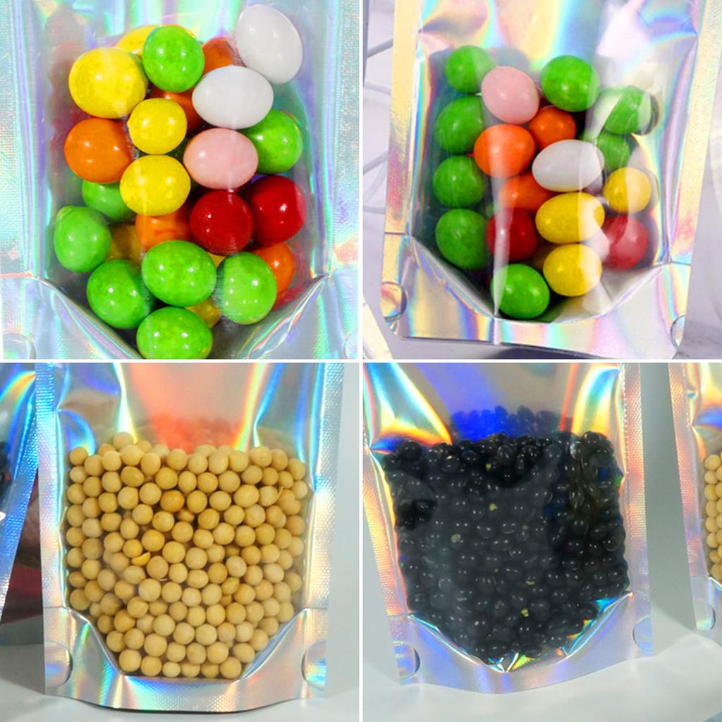 100 Stück Aufbewahrungsbeutel für Lebensmittel Wiederverwendbare Folien-Zip-Beutel Küchen Auslaufsichere Behälter Frischebeutel Lebensmittel-Organizer Ziplock-Beutel-Set