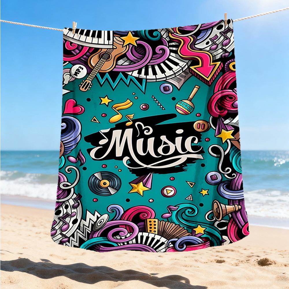 

1pc Music Instruments Outdoor Blanket - Soft Flannel Cozy for Travel & Camping - All-Season Warm Bed Cover, Machine Washable yy251229093 75x90cm