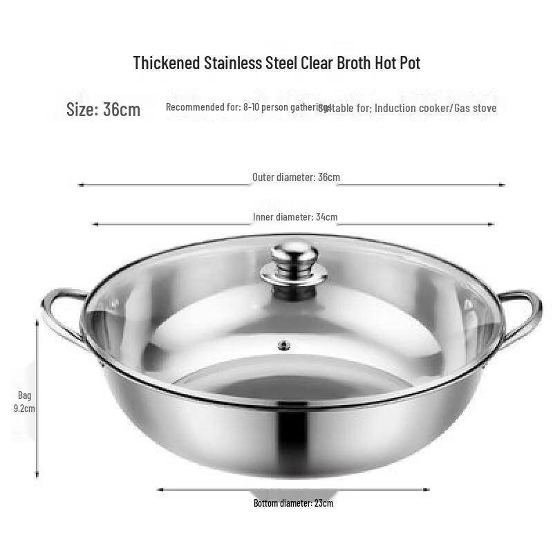 Yuzhuxun 304 Stainless Steel Dual-Flavor Hotpot