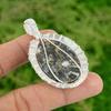 Natural Maligano Jasper Wife Bezel Wire Wrapped Pendant Jewelry Sterling Silver