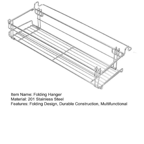 Folding Hanger Compact Foldable Stainless Steel Outdoor Picnic Table Organizer Storage Basket BBQ Accessories