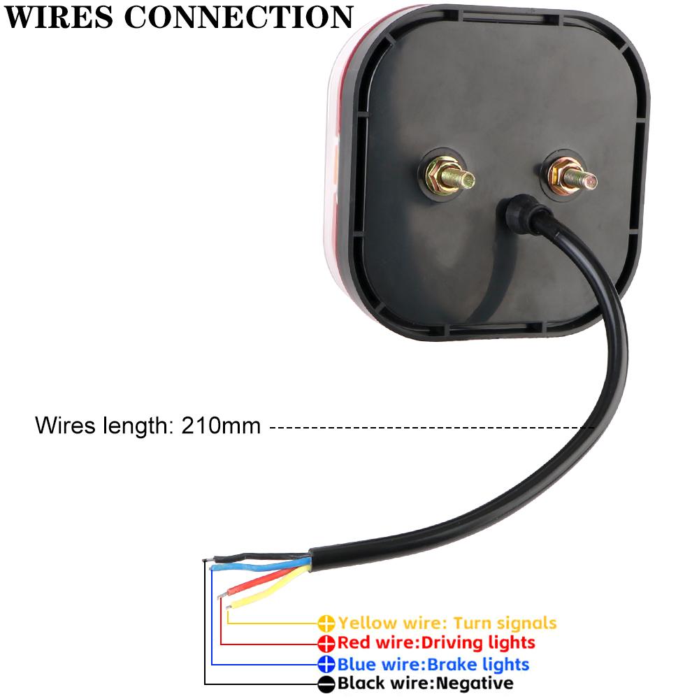 Car Tail Lamp Taillight Turn Signal Indicator for Truck UTV ATV Van Square Car Accessories License Plate Lamp 28 LED 12V 24V