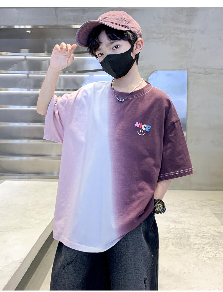 Children's clothing boys' summer T-shirt short sleeved 2026 new summer boys' big children's summer cool top trend