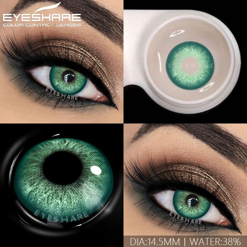 1 Par Fargede Linser for Øyne Mote Blå Øyelinser Grønne Kontakter Brune Linser Grå Pupiller Årslinser Skjønnhetssminke