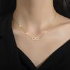 Bow Eyes Minimalist Wind Furnace Real Gold Necklace Women'S Collarbone Chain Accessories