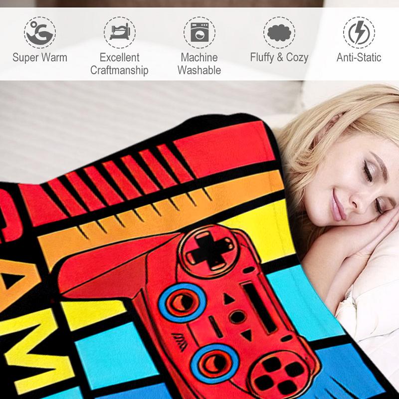 1PC Game Elements printed blanket, all season lightweight home office outdoor nap multifunctional blanket A6