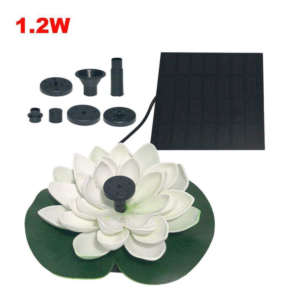 Lotus Shape Fountain Pump 1.2W/2.5W Solar Powered Bird Bath Fountains Garden Decoration Lily Ornaments for Decore Garden
