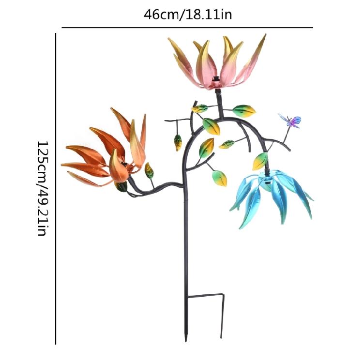 Metal Windmill Decoration for Garden Yard Patio Outdoor Vertical Sculpture Stake