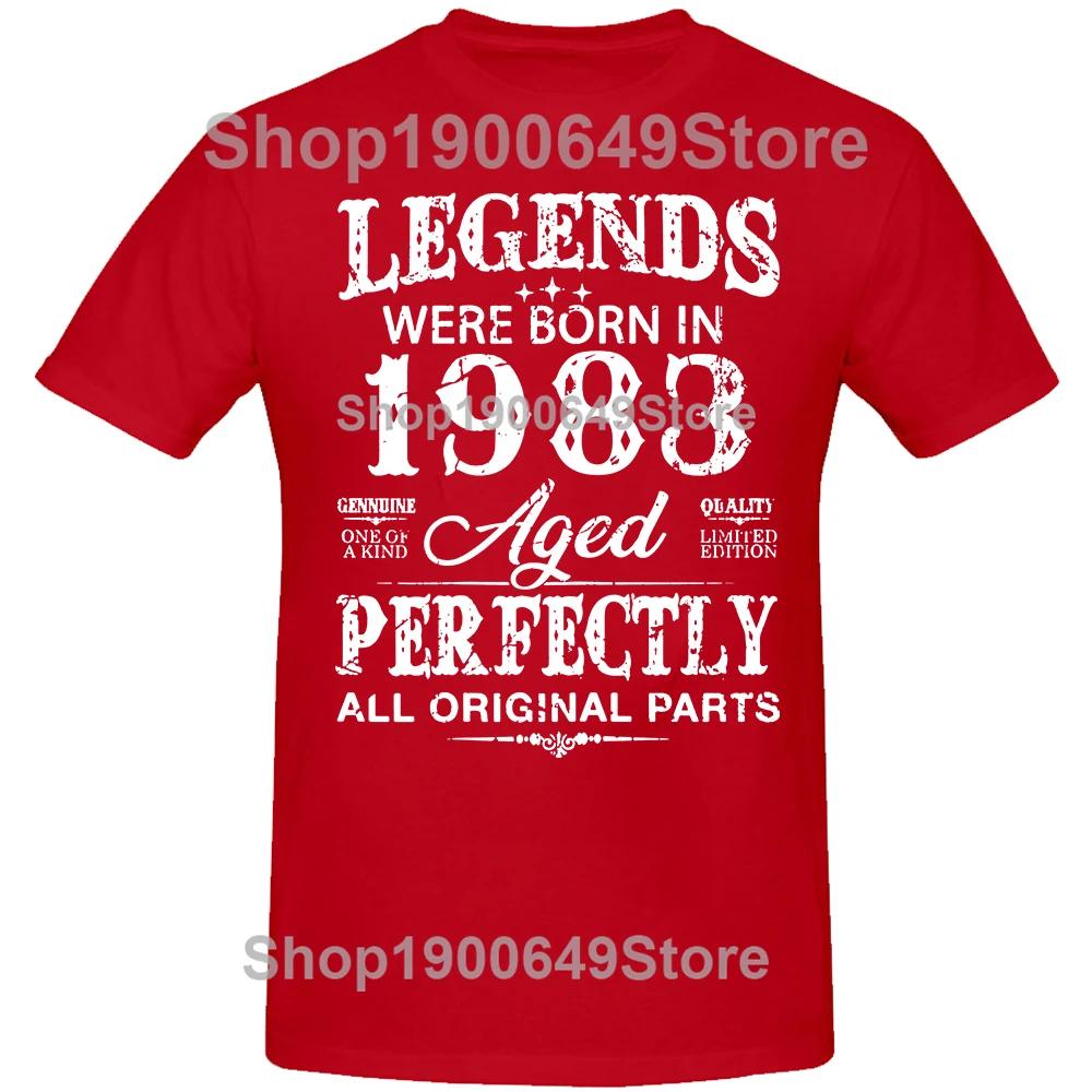 Vintage Legend Born 1983 Black Cotton T Shirts Men Retro Summer Fashion 42st 42 Years Old Birthday Party Tshirt Male Top S