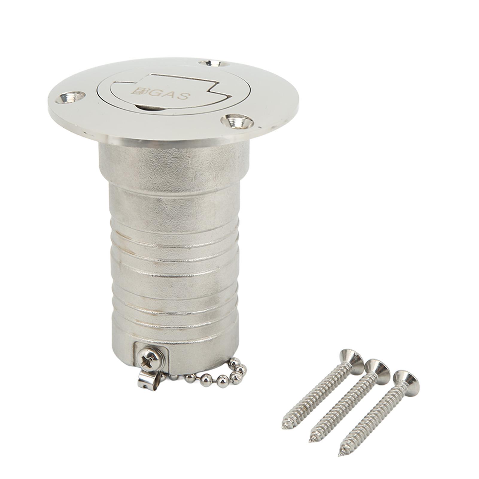 Marine Boat Deck Filler with Keyless Cap Stainless Steel Mirror Polished Boat Deck Fill Filler for Boat Yacht Caravan GAS