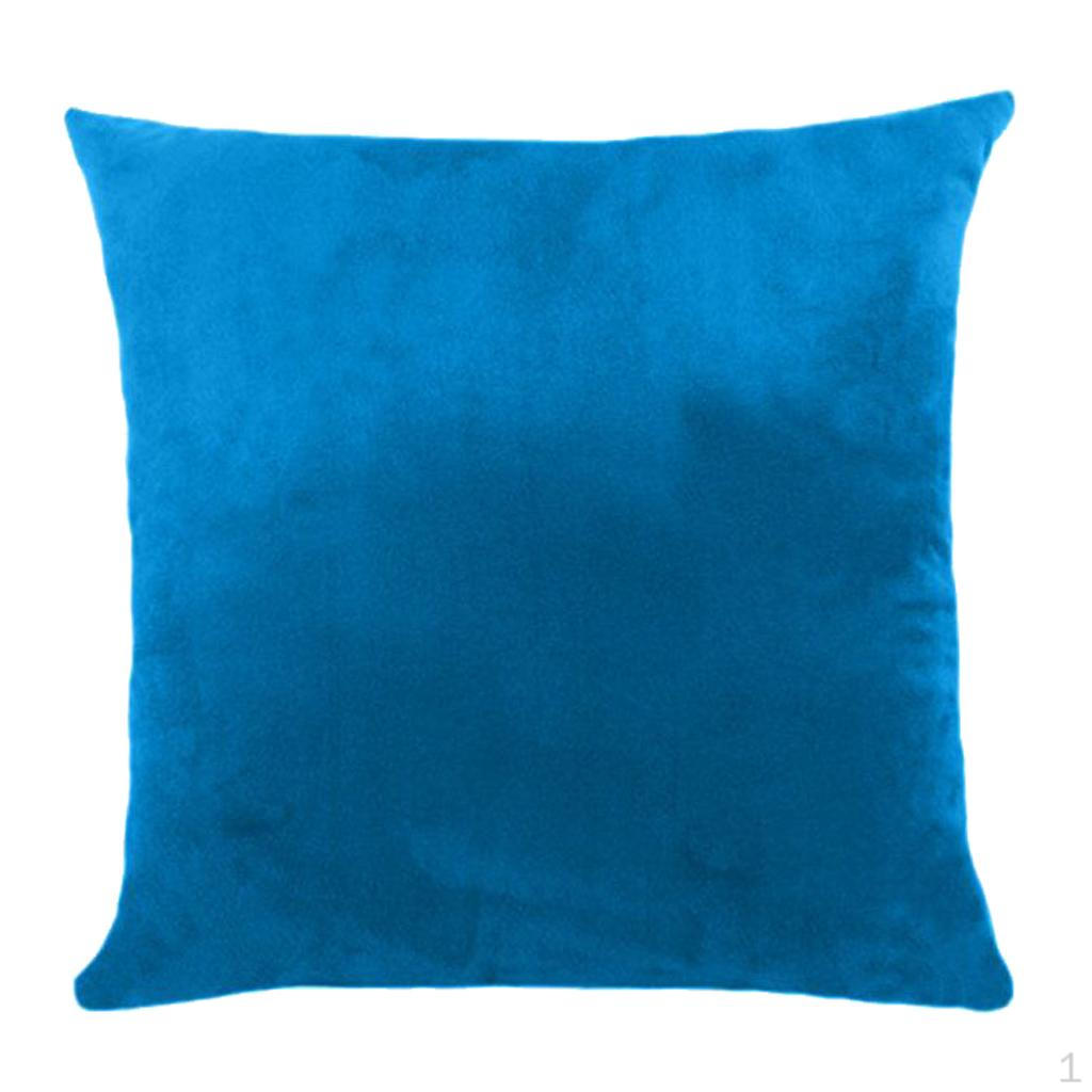 Soild Decorative Square Throw Covers Set Cushion for Sofa Bedroom Car Blue-45x45cm 569₽
