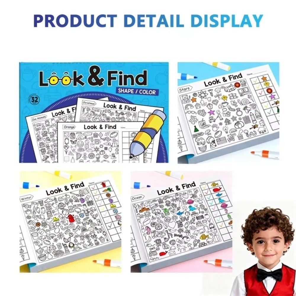 Verbeter Visuele Perceptie Leuk Kleurboek Zoek en Vind Spel Boek Kinder Cadeau