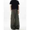 Kisko American Retro Washed Large Pocket Baggy Silhouette Cargo Pants Unisex Loose Straight Casual Wide-Leg Pants