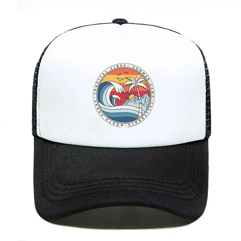Berretto da Baseball da Spiaggia per Surf Sportivo Uomo Donna Regolabile Cappello Trucker da Surf Primavera Snapback Cappellini Berretto da Baseball